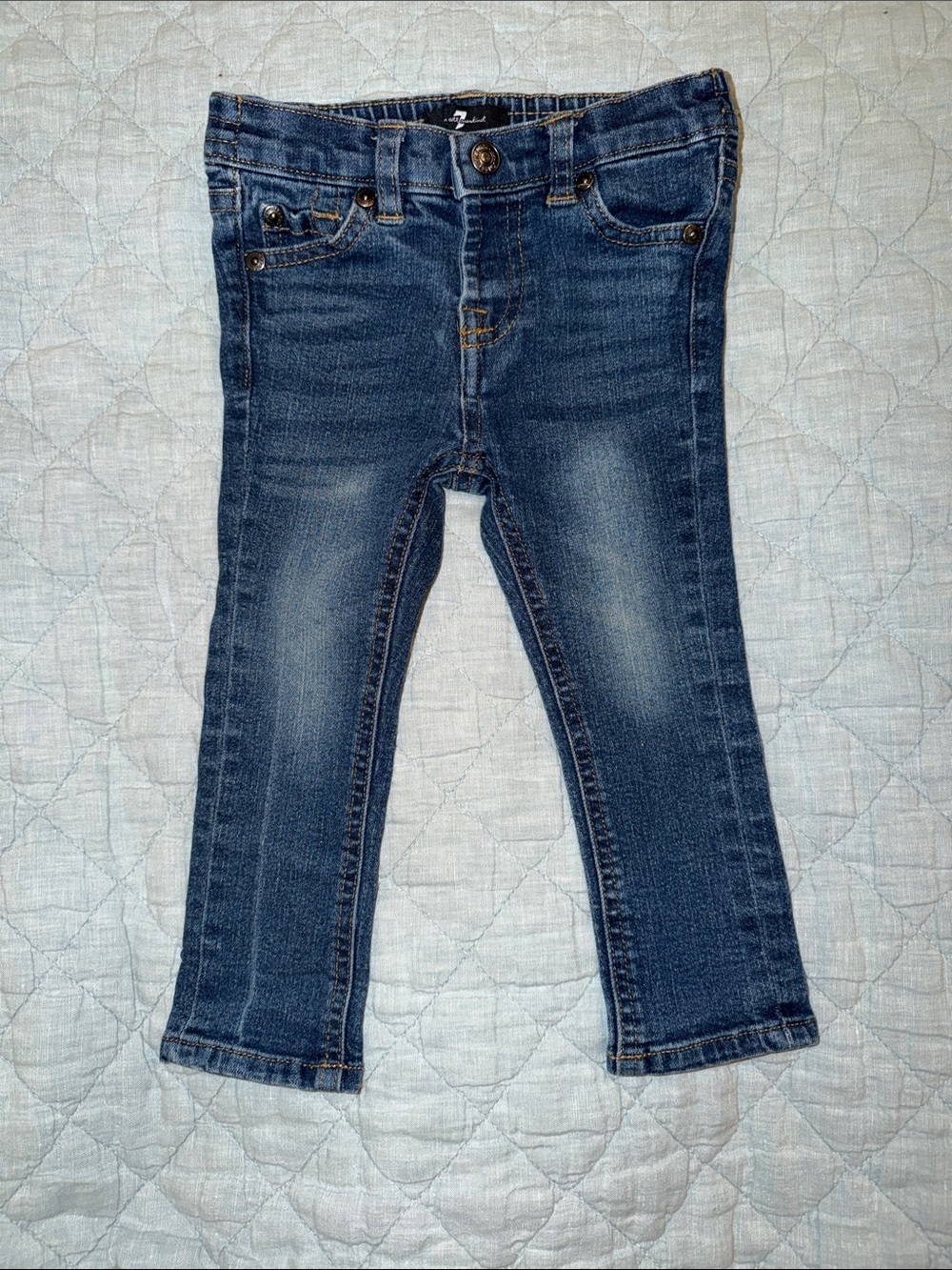 7 For All Mankind Kids Medium Blue Stretch Denim Jeans